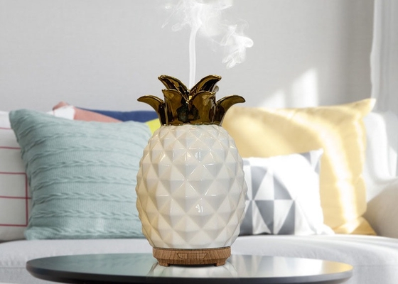 120ml กำหนดเองเซรามิกสีขาวสับปะรดน้ำมัน Diffuser Aromatherapy Mist Humidifier